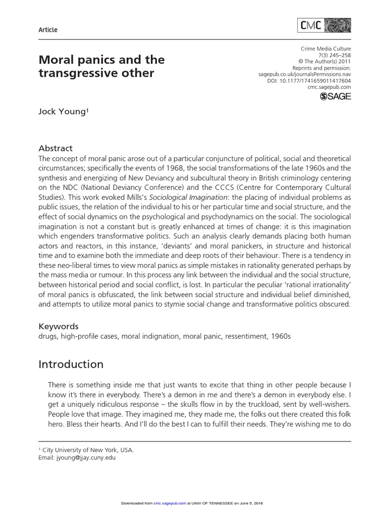 criticisms of moral panic theory what are the key elements of moral panic
